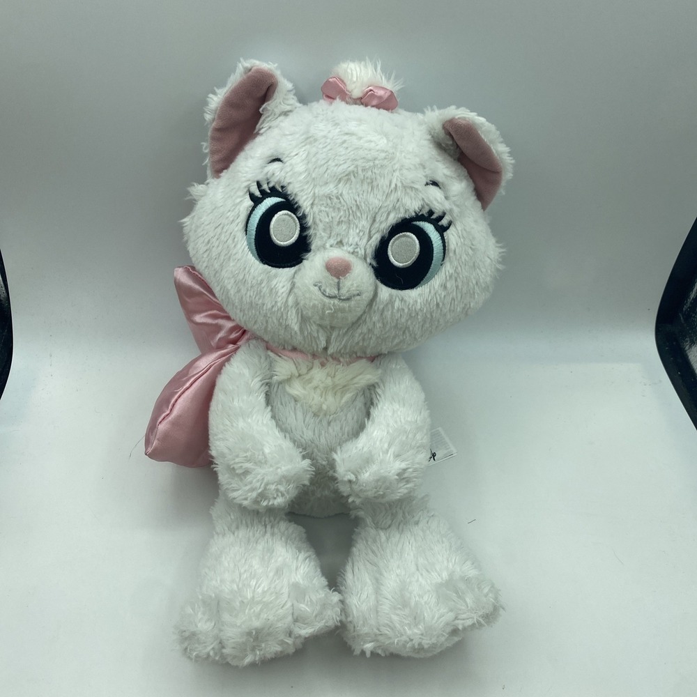 Disney Parks The Aristocats 11" Marie Big Feet Plush Pink Bow Ripped - Picture 1 of 6